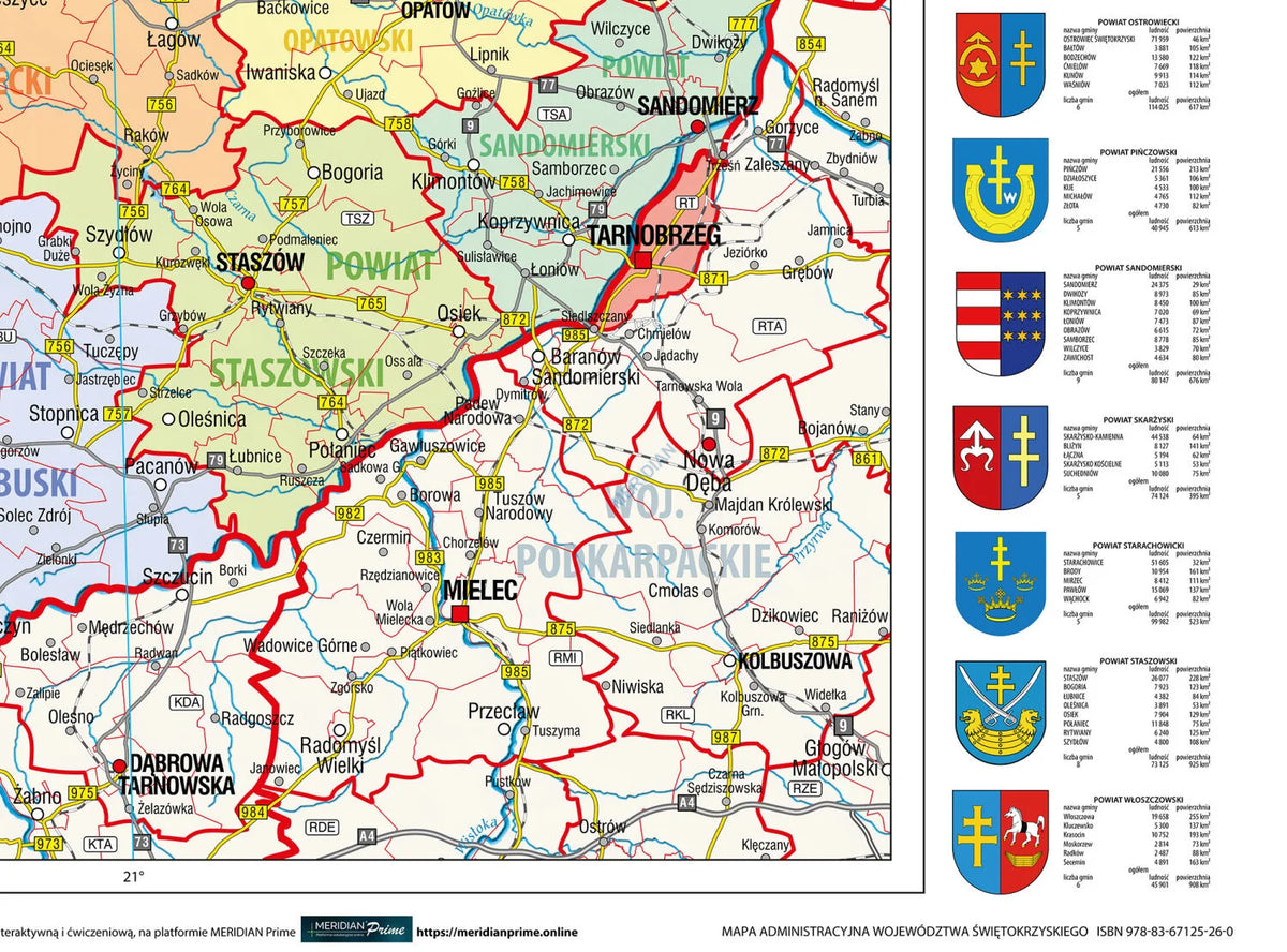 Mapa administracyjna województwa świętokrzyskiego - zdjęcie 2