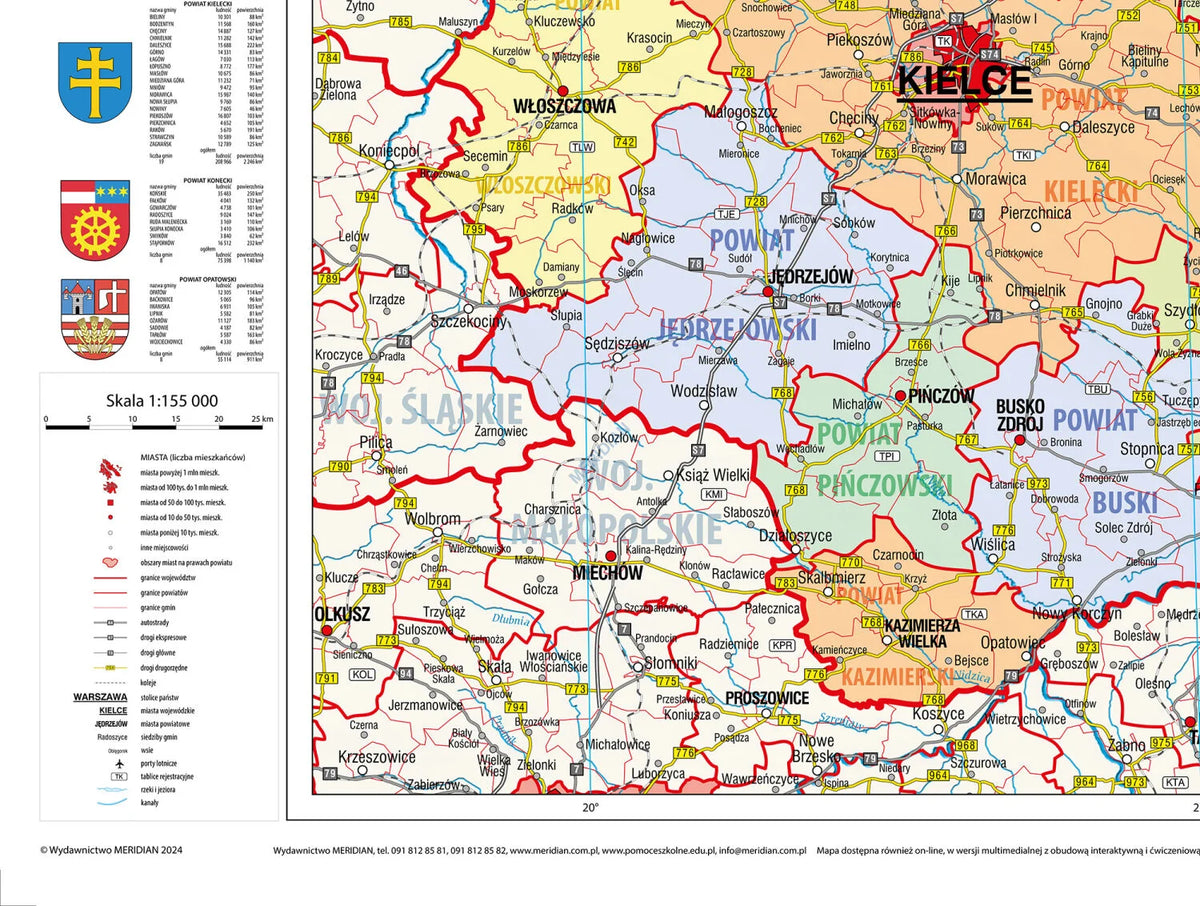 Mapa administracyjna województwa świętokrzyskiego - zdjęcie 3