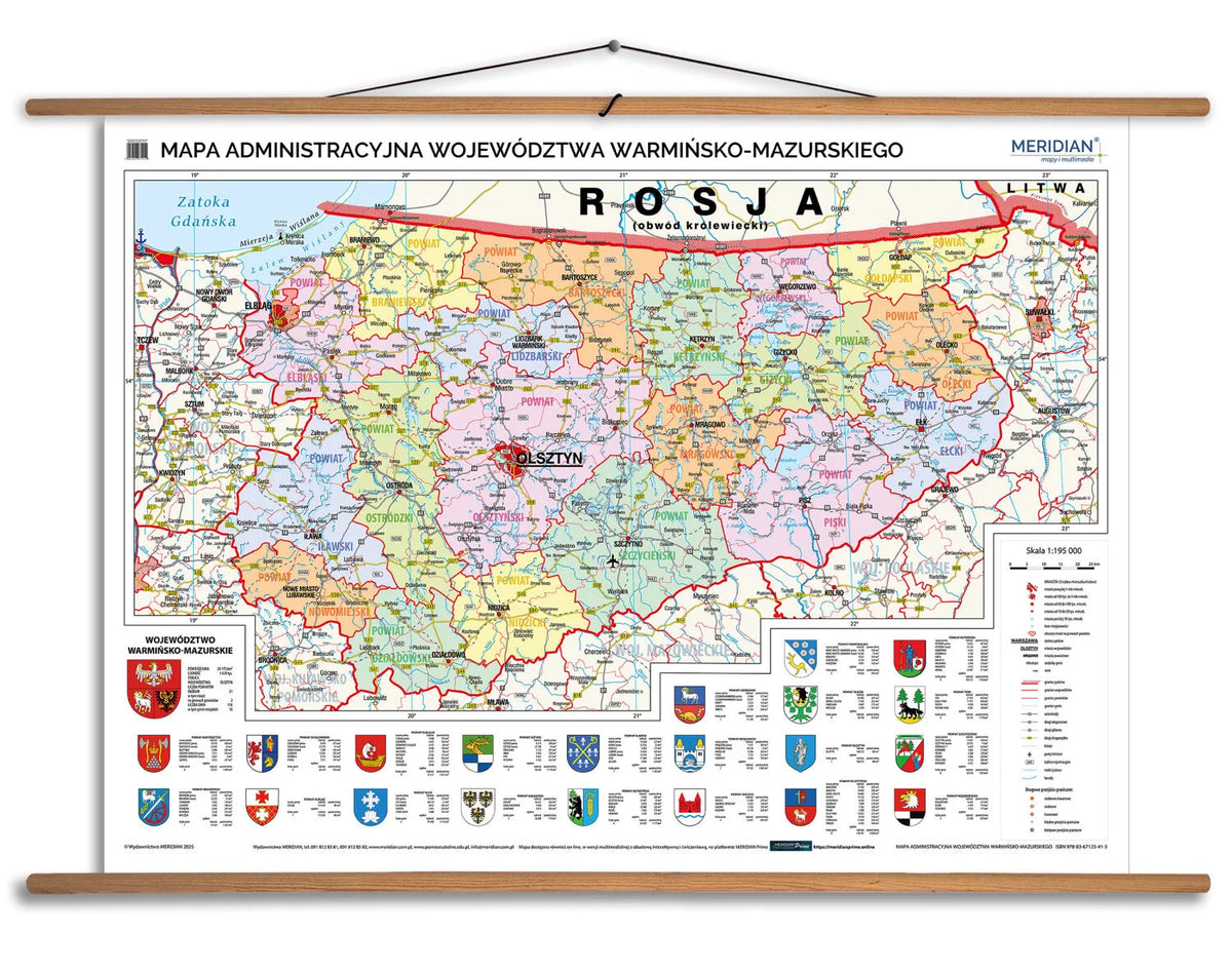 Mapa administracyjna województwa warmińsko-mazurskiego