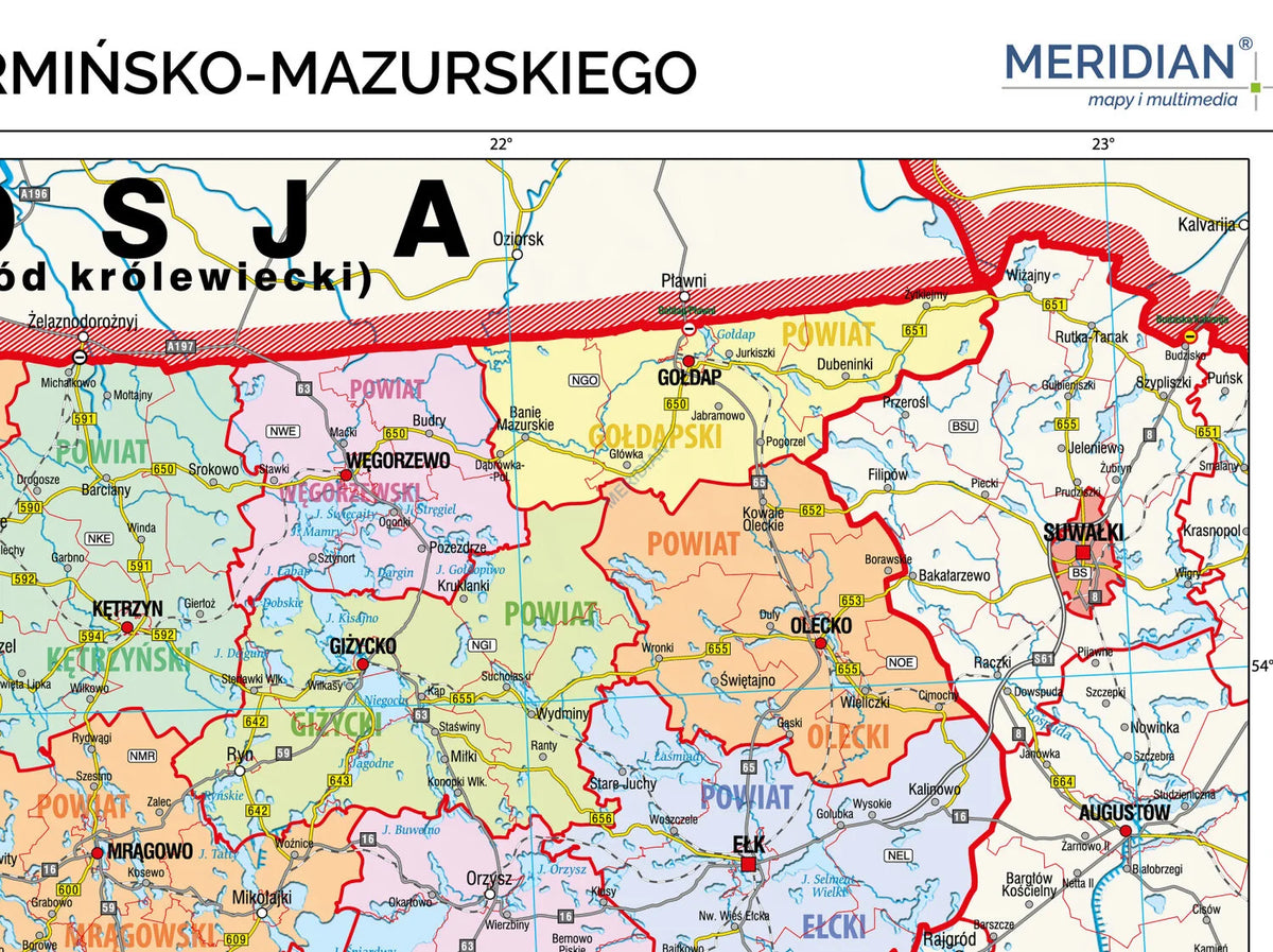 Mapa administracyjna województwa warmińsko-mazurskiego - zdjęcie 3
