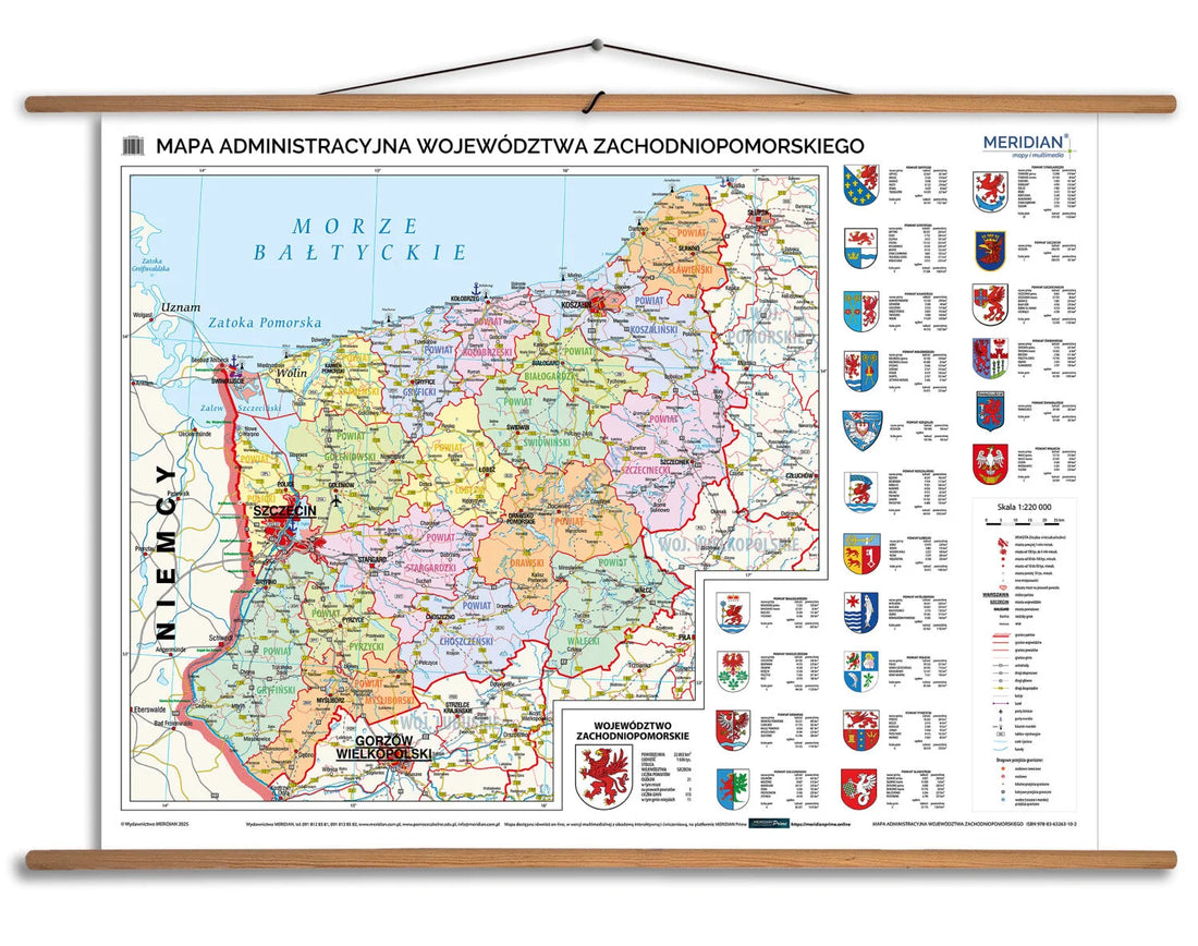 Mapa administracyjna województwa zachodniopomorskiego