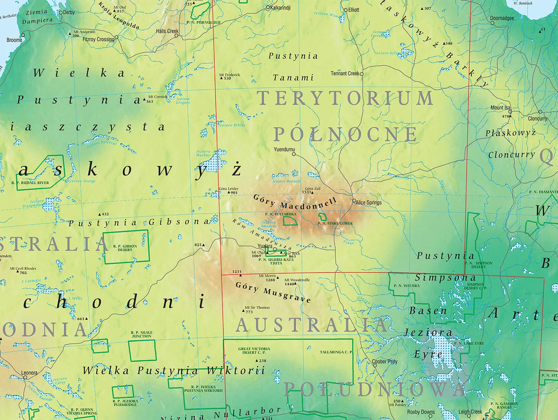 Mapa fizyczna Australii