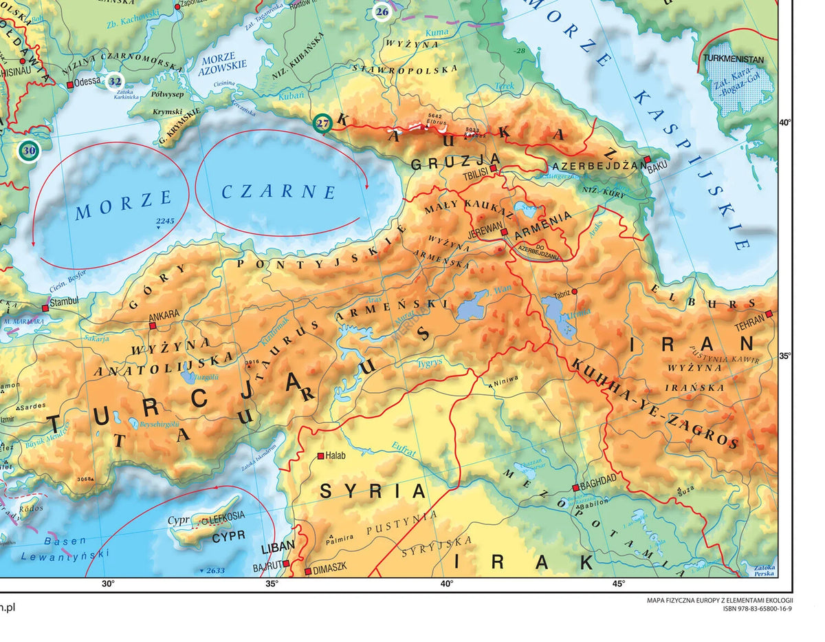 Mapa fizyczna Europy (z elementami ekologii) - zdjęcie 2
