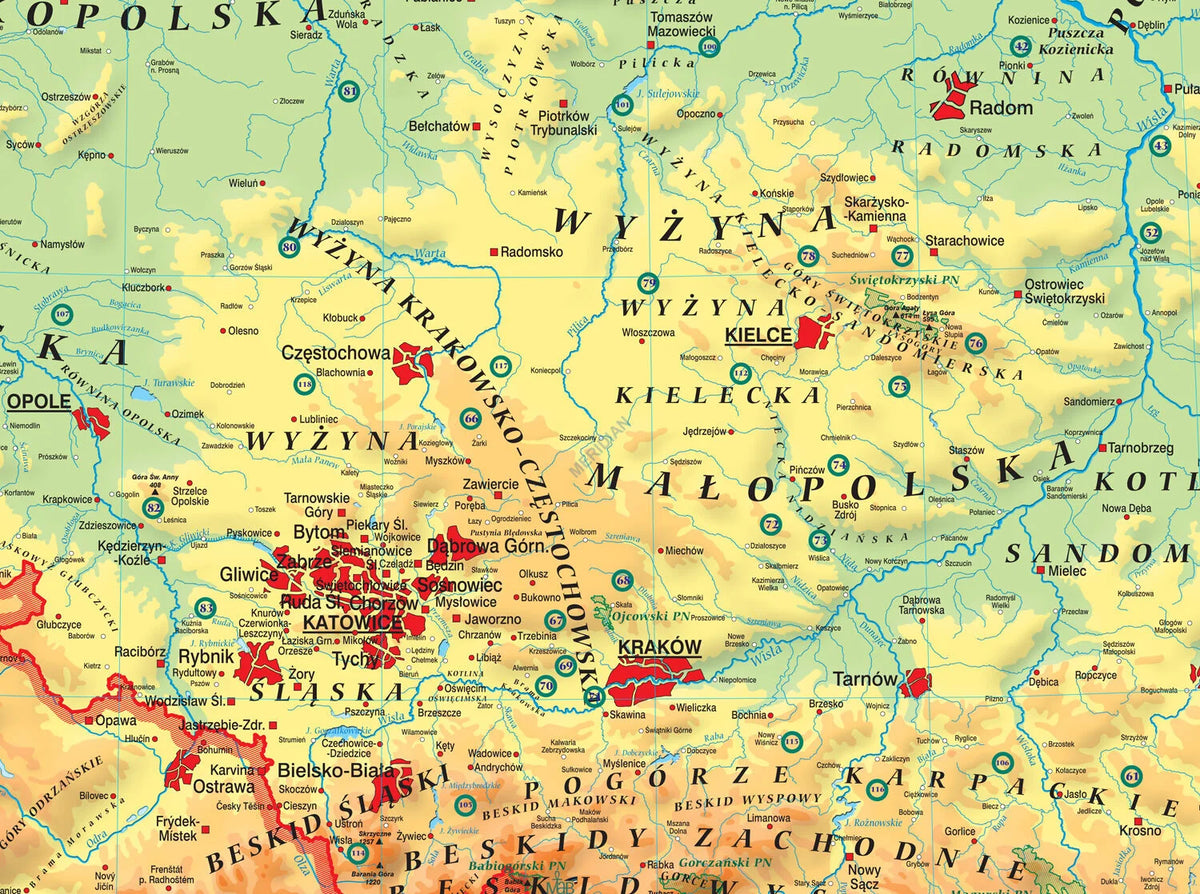 Mapa fizyczna Polski z elementami ekologii - zdjęcie 2