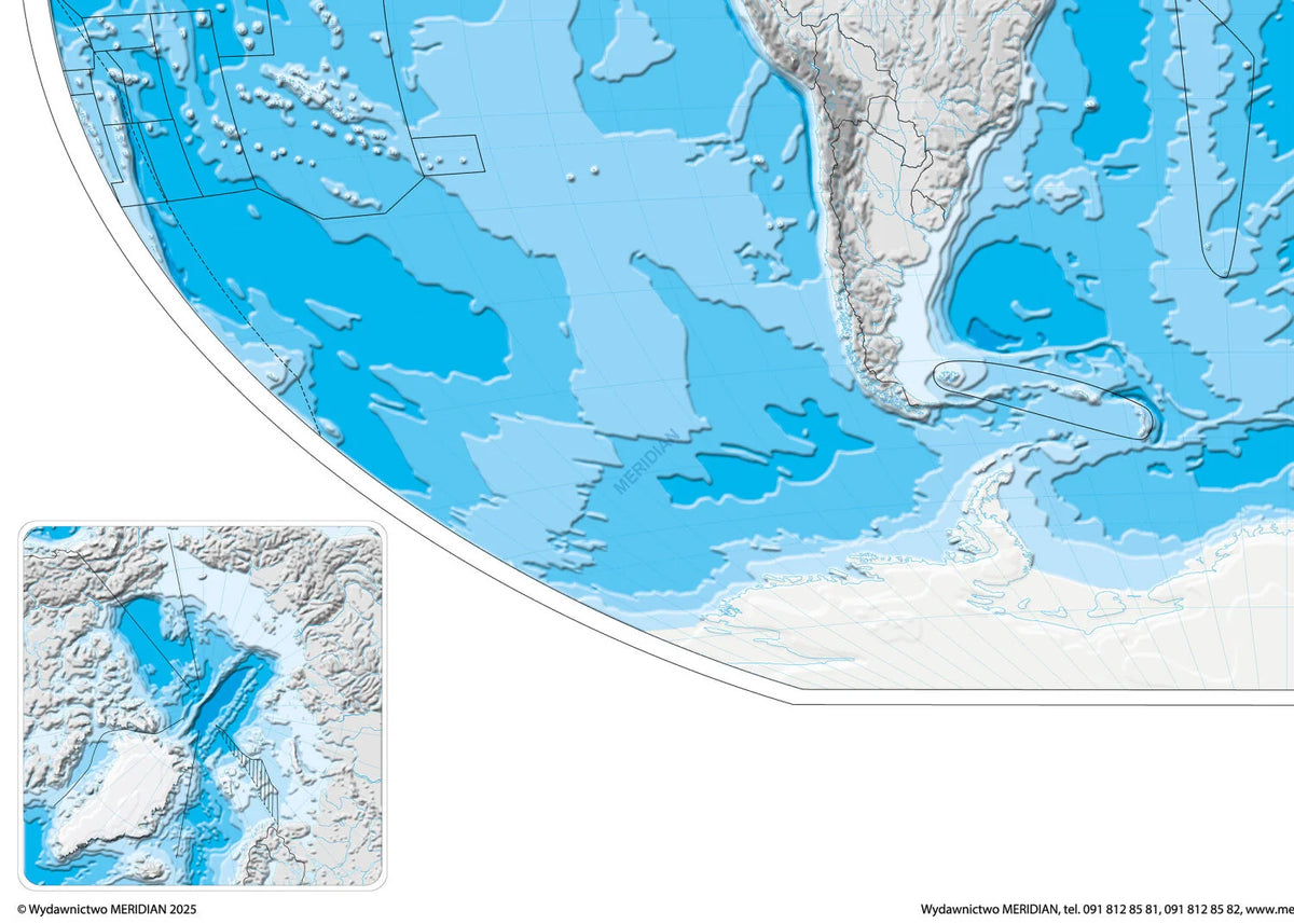 Mapa hipsometryczna świata - ćwiczeniowa - zdjęcie 2