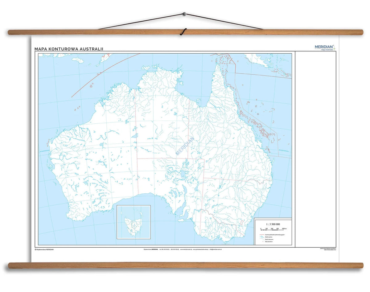 Mapa konturowa Australii