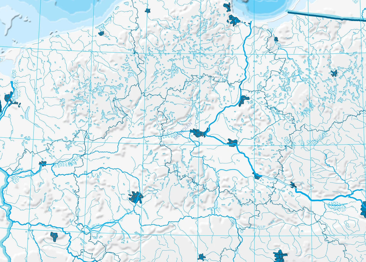 Mapa konturowo-hipsometryczna Polski - ćwiczeniowa - zdjęcie 3