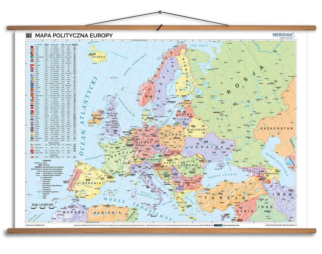 Mapa polityczna Europy 100x70 cm