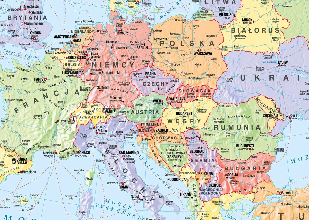 Mapa polityczna Europy 100x70 cm - zdjęcie 3