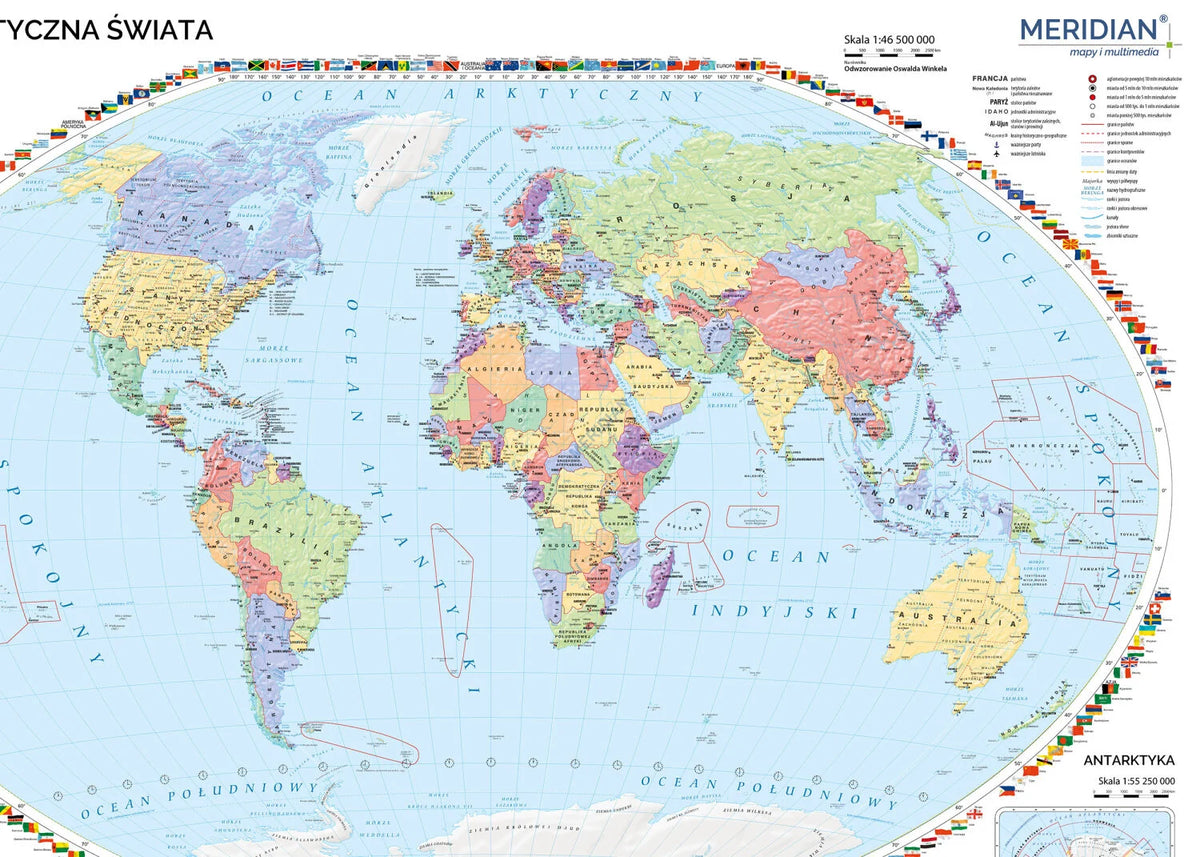 Mapa polityczna świata 100x70 cm - zdjęcie 3