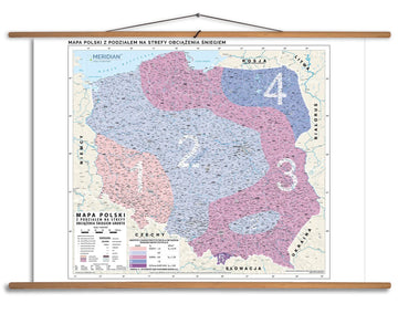 Mapa Polski z podziałem na strefy obciążenia śniegiem