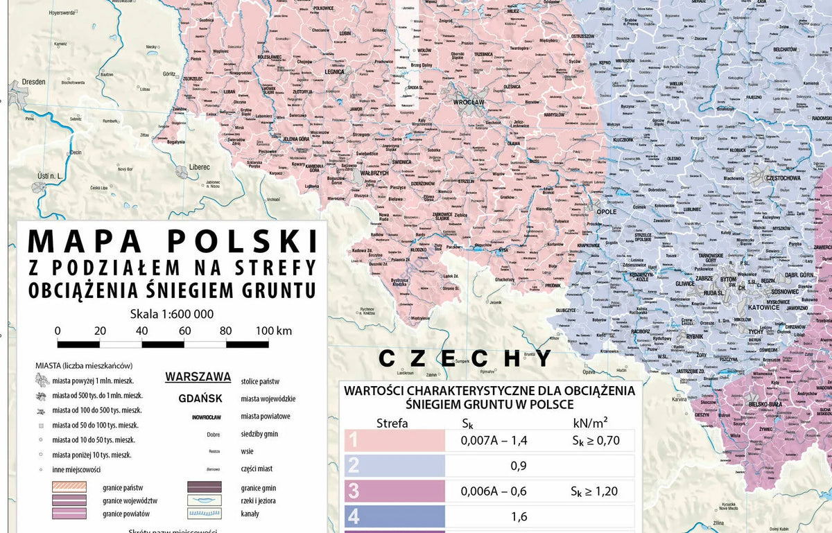 Mapa Polski z podziałem na strefy obciążenia śniegiem - zdjęcie 3
