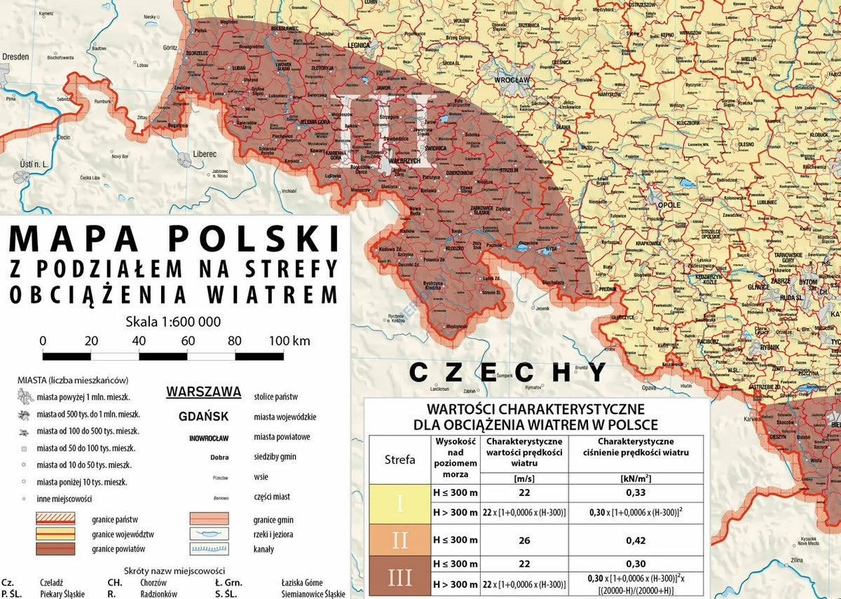 Mapa Polski z podziałem na strefy obciążenia wiatrem - zdjęcie 3