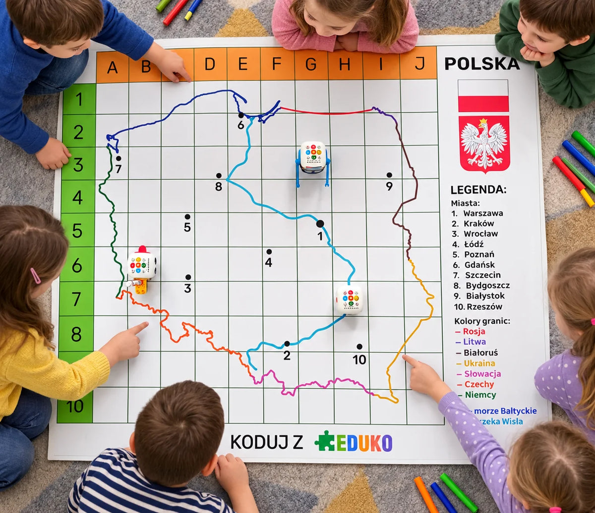Zajęcia z robotem Zosia na macie Koduj z EDUKO – Mapa Polski