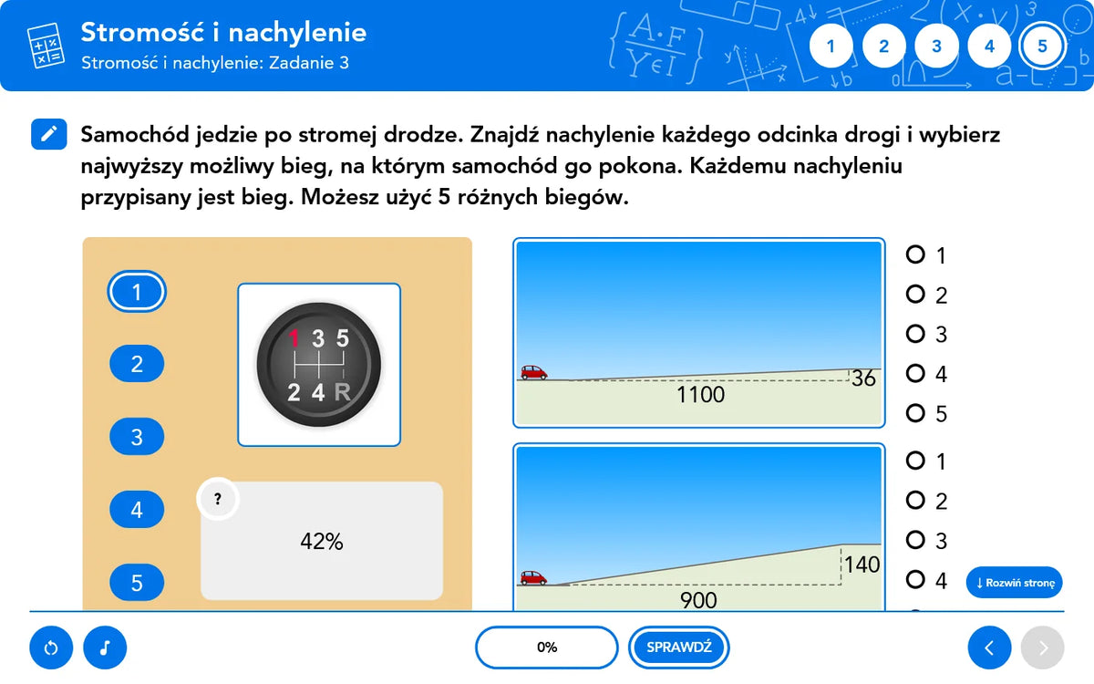 Matematyka Teoria i Praktyka: stromość i nachylenie prostej