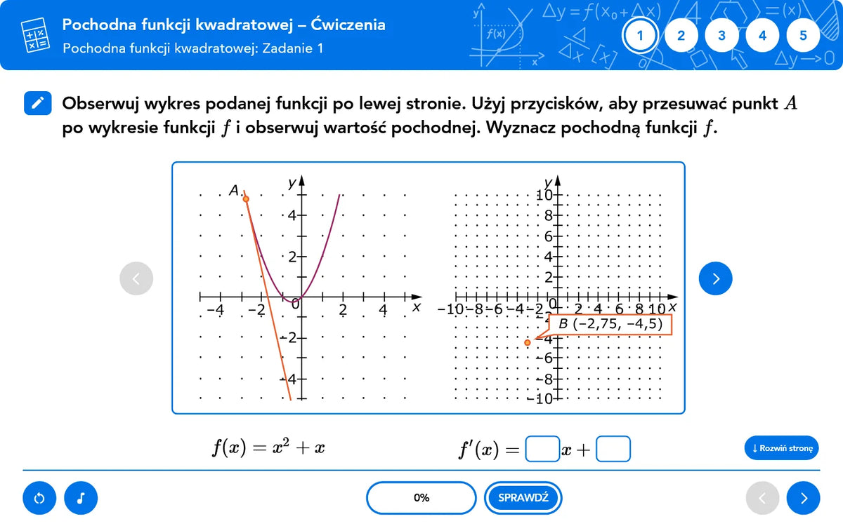 Matematyka Teoria i Praktyka: pochodna funkcji kwadratowej