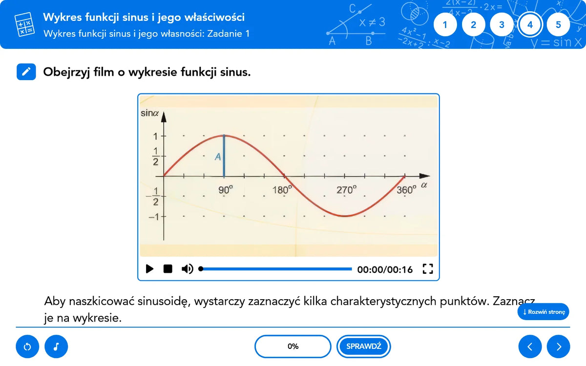 Matematyka Teoria i Praktyka: wykres funkcji sinus i jego własności