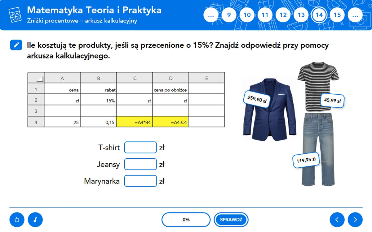 Matematyka Teoria i Praktyka: rabat procentowy w arkuszu kalkulacyjnym