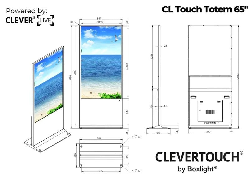 Monitor informacyjny CL Totem 65” Freestanding Display TOUCH – zdjęcie 2