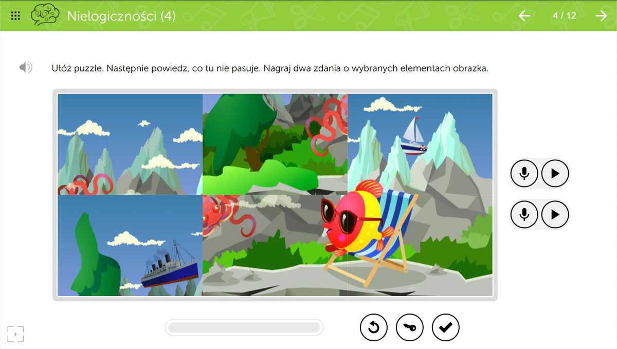 mTalent Afazja (3+, 11+), ekran ćwiczenia 2
