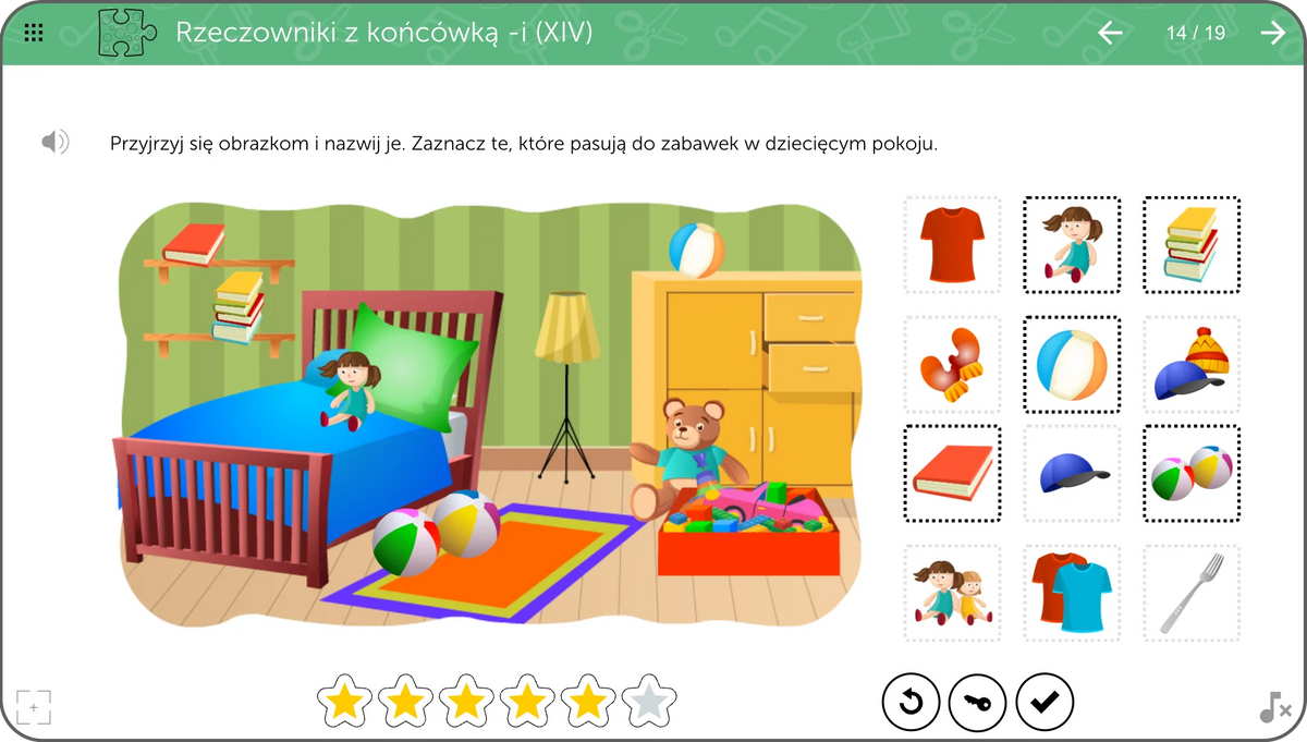 mTalent Autyzm. Mowa czynna, od słowa do zdania + Mowa w kontekście społecznym cz. 2, ekran ćwiczenia 1