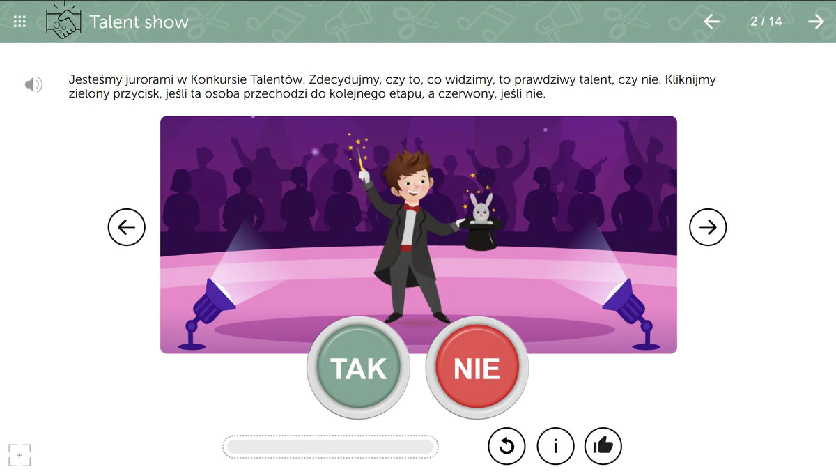 mTalent Trening umiejętności społecznych, ekran ćwiczenia 3