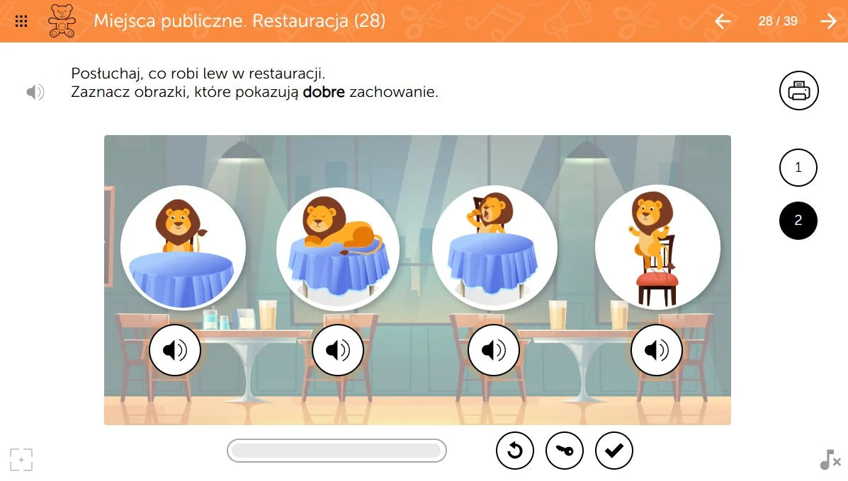 mTalent Wczesne wspomaganie rozwoju, ekran ćwiczenia 1