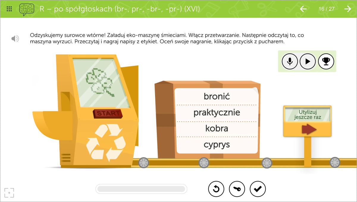 mTalent Zajęcia logopedyczne dla młodzieży i dorosłych, ekran ćwiczenia 3
