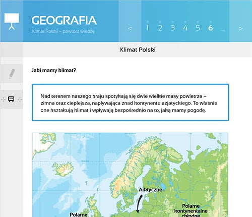 Multimedialne Pracownie Przedmiotowe Geografia (kl. 7-8), ekran lekcji 3