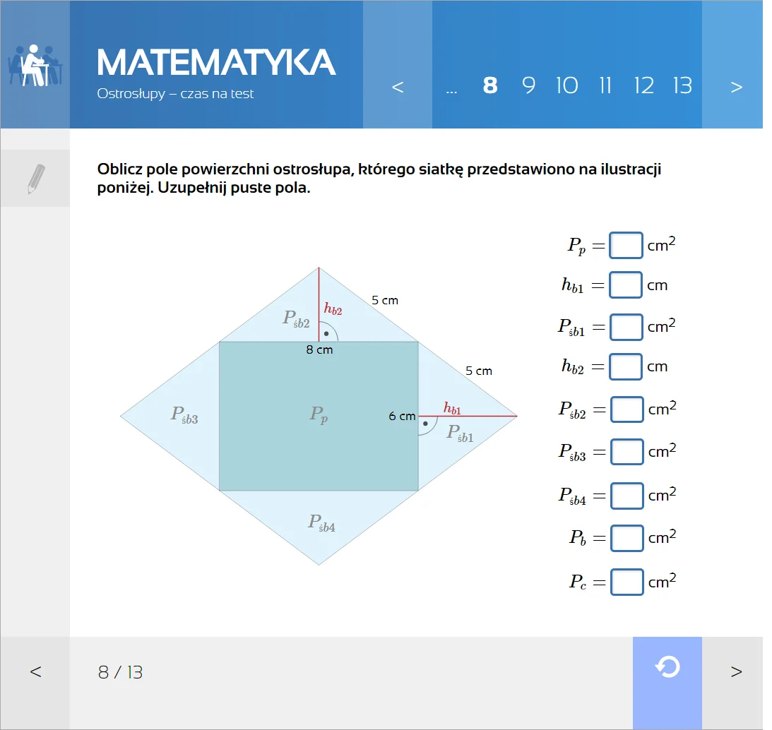 Multimedialne Pracownie Przedmiotowe Matematyka (kl. 4-8), ekran lekcji 2