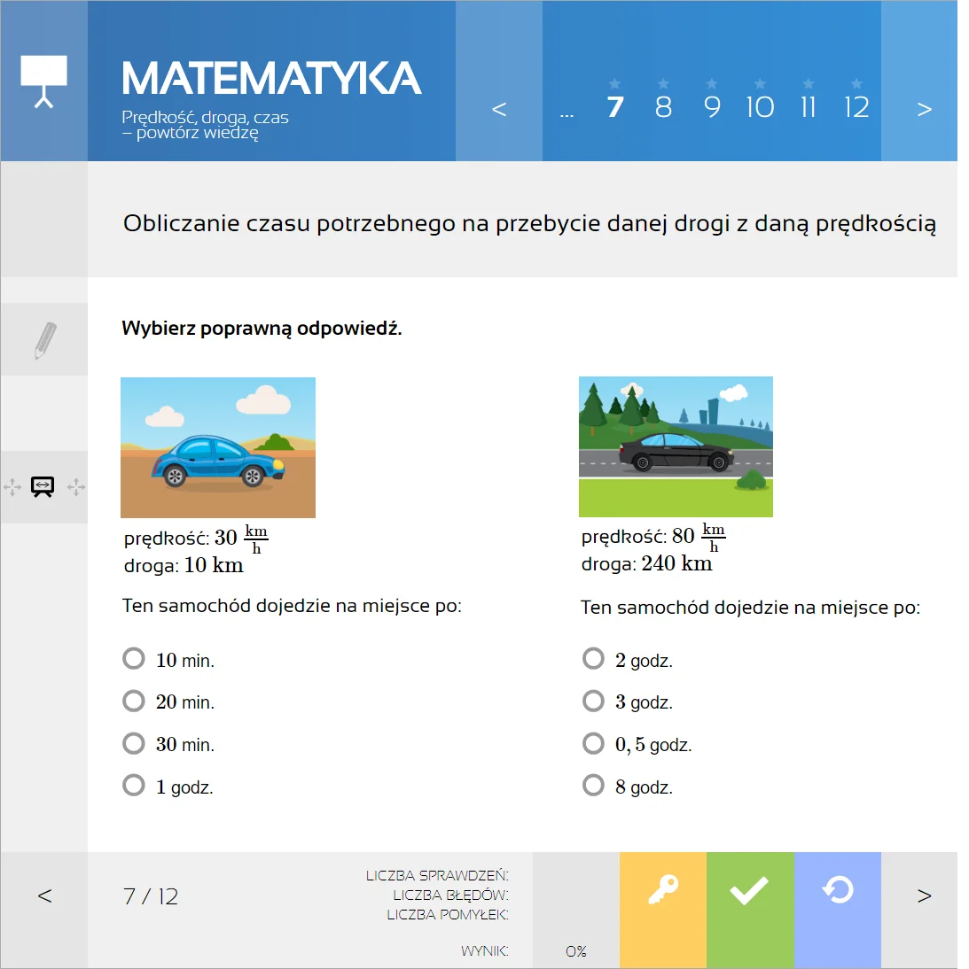 Multimedialne Pracownie Przedmiotowe Matematyka (kl. 4-8), ekran lekcji 3