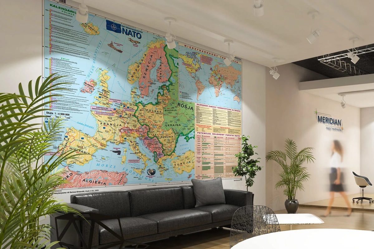 NATO / Międzynarodowy terroryzm - mapa ścienna - wersja fototapeta
