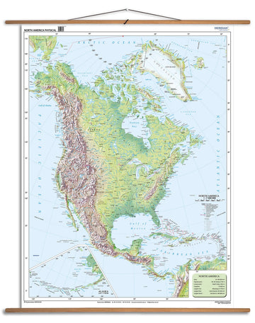 North America physical - mapa ścienna w języku angielskim
