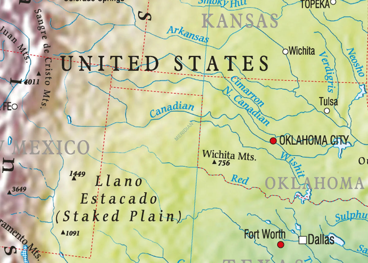 North America physical - mapa ścienna w języku angielskim - zdjęcie 3