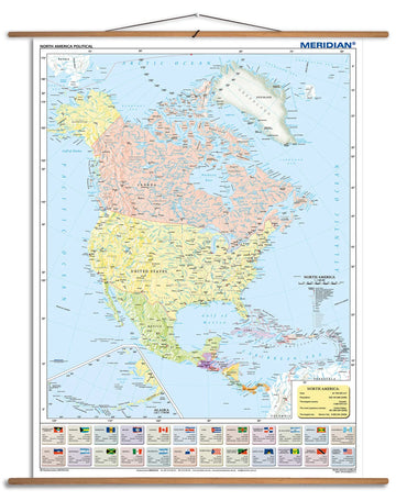 North America political - mapa ścienna w języku angielskim