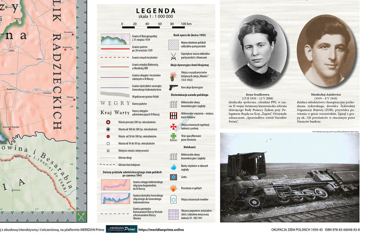 Okupacja ziem polskich 1939-43 - mapa ścienna - zdjęcie 2