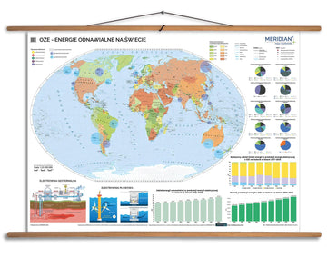 OZE - Energie odnawialne na świecie - mapa ścienna