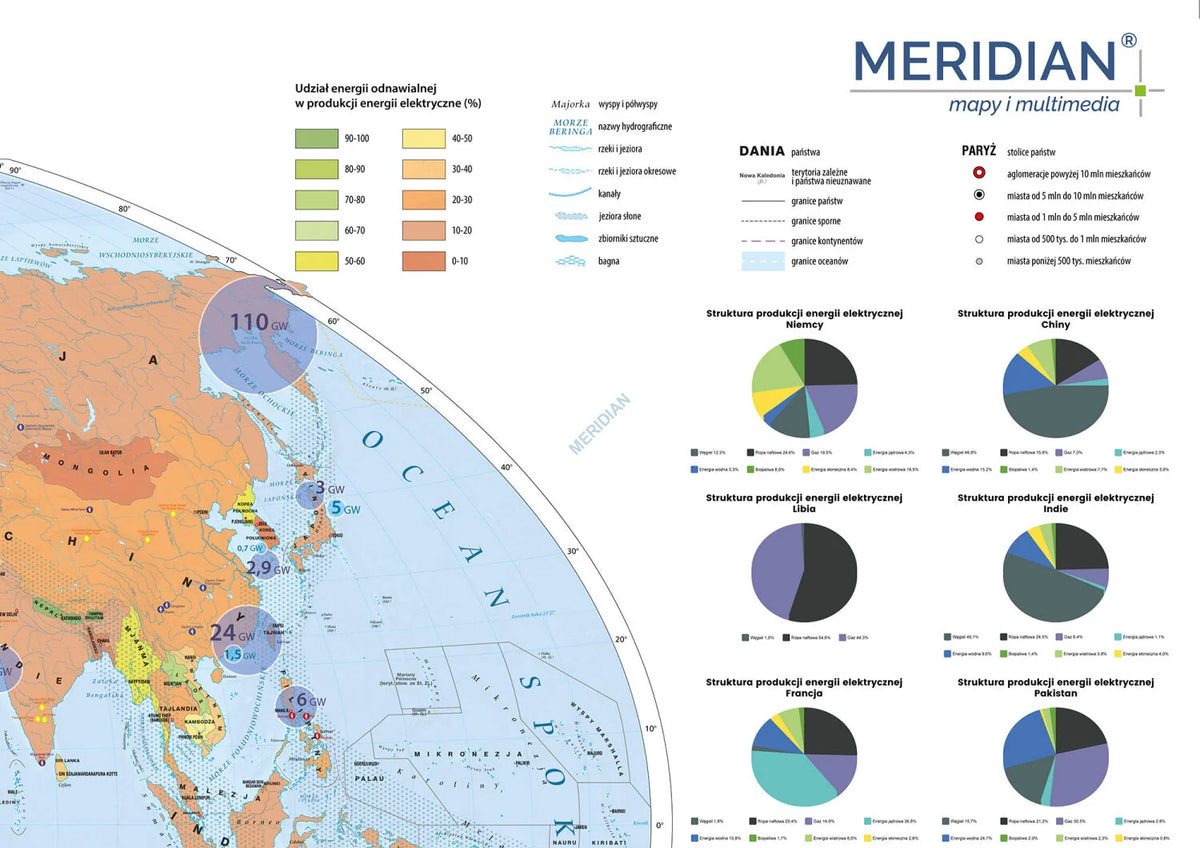 OZE - Energie odnawialne na świecie - mapa ścienna - zdjęcie 3