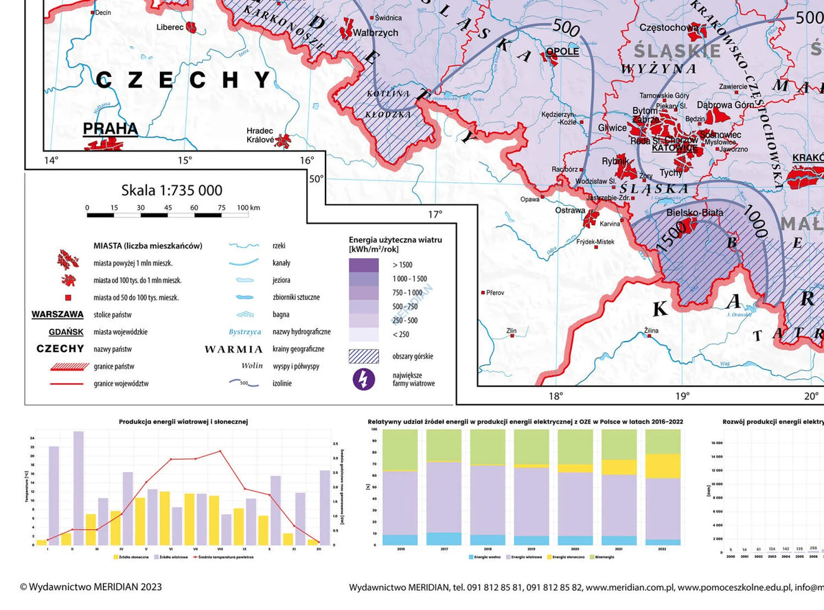 OZE - strefy energetyczne wiatru i energia wiatrowa w Polsce - mapa ścienna - zdjęcie 3