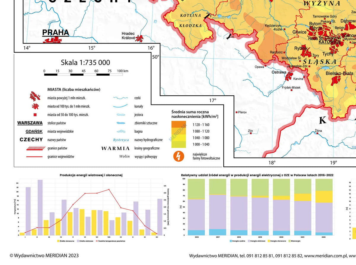 OZE - strefy nasłonecznienia i energia solarna w Polsce - mapa ścienna - zdjęcie 3