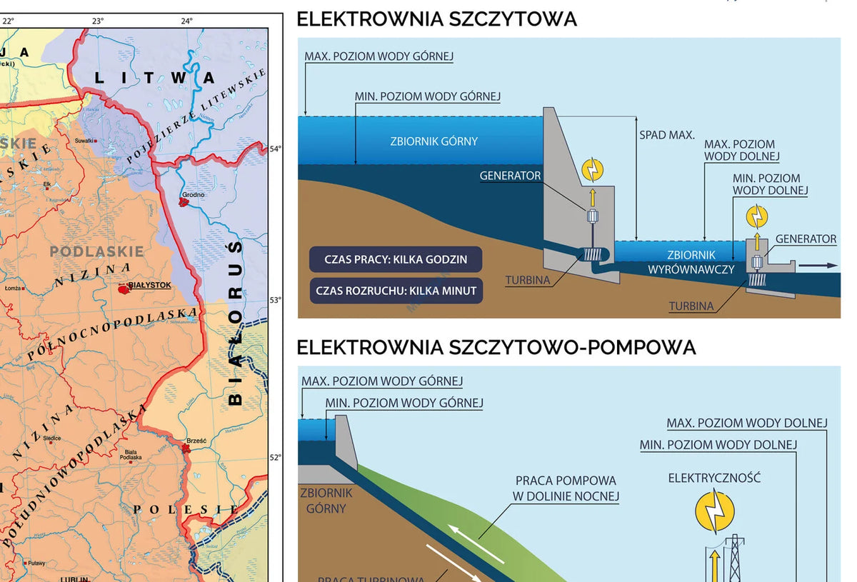 OZE - wody powierzchniowe i hydroenergetyka w Polsce - mapa ścienna - zdjęcie 3
