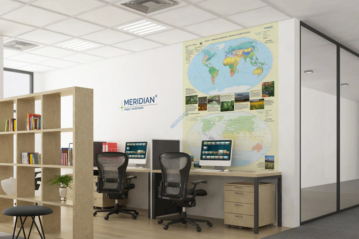 Państwa florystyczne i formacje roślinne świata - mapa ścienna - wersja fototapeta