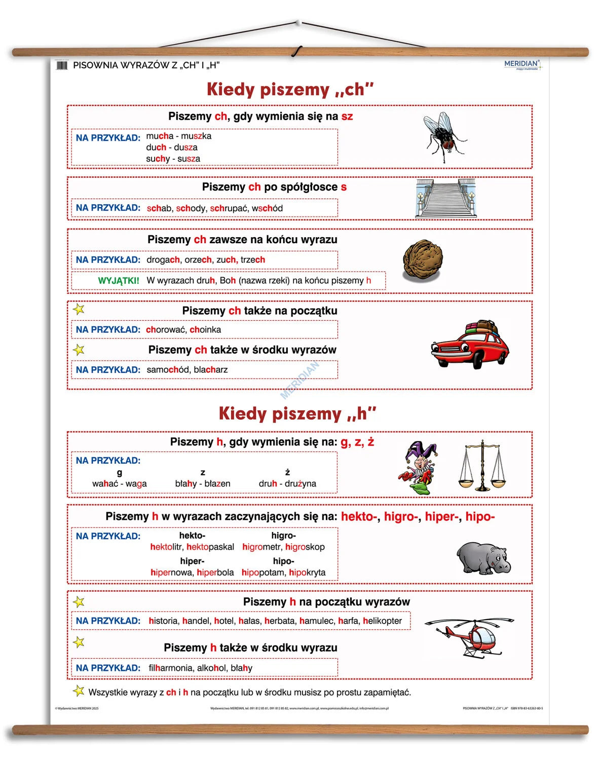 Pisownia wyrazów z "ch" i ''h" - plansza dydaktyczna