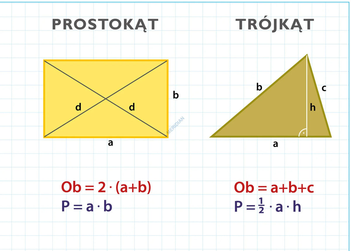 Pola i obwody figur płaskich - plansza dydaktyczna - zdjęcie 3