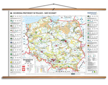 Polska - ochrona przyrody i sieć ECONET - mapa ścienna