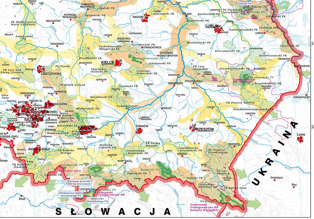 Polska - ochrona przyrody i sieć ECONET - mapa ścienna - zdjęcie 2