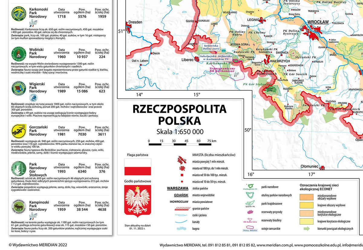 Polska - ochrona przyrody i sieć ECONET - mapa ścienna - zdjęcie 3