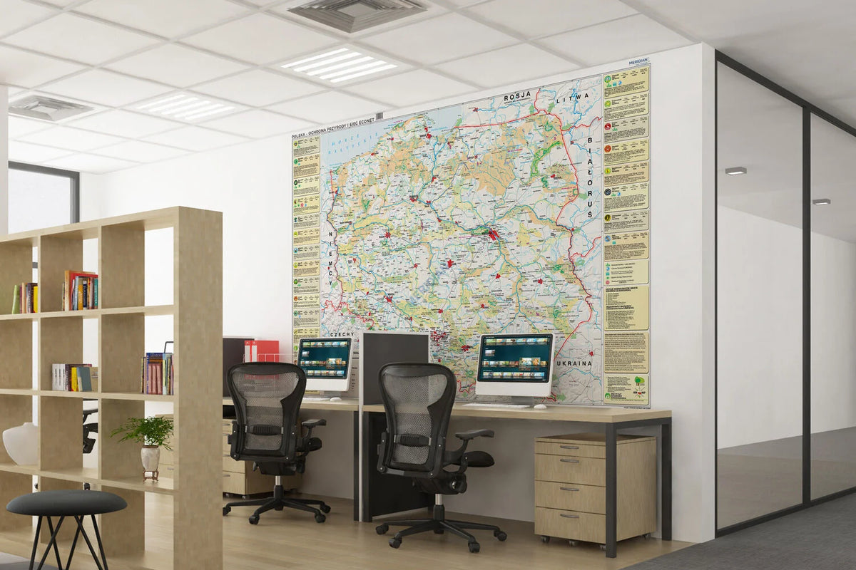 Polska - ochrona przyrody i sieć ECONET - mapa ścienna - zdjęcie 4