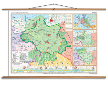 Polska pierwszych Piastów - mapa ścienna