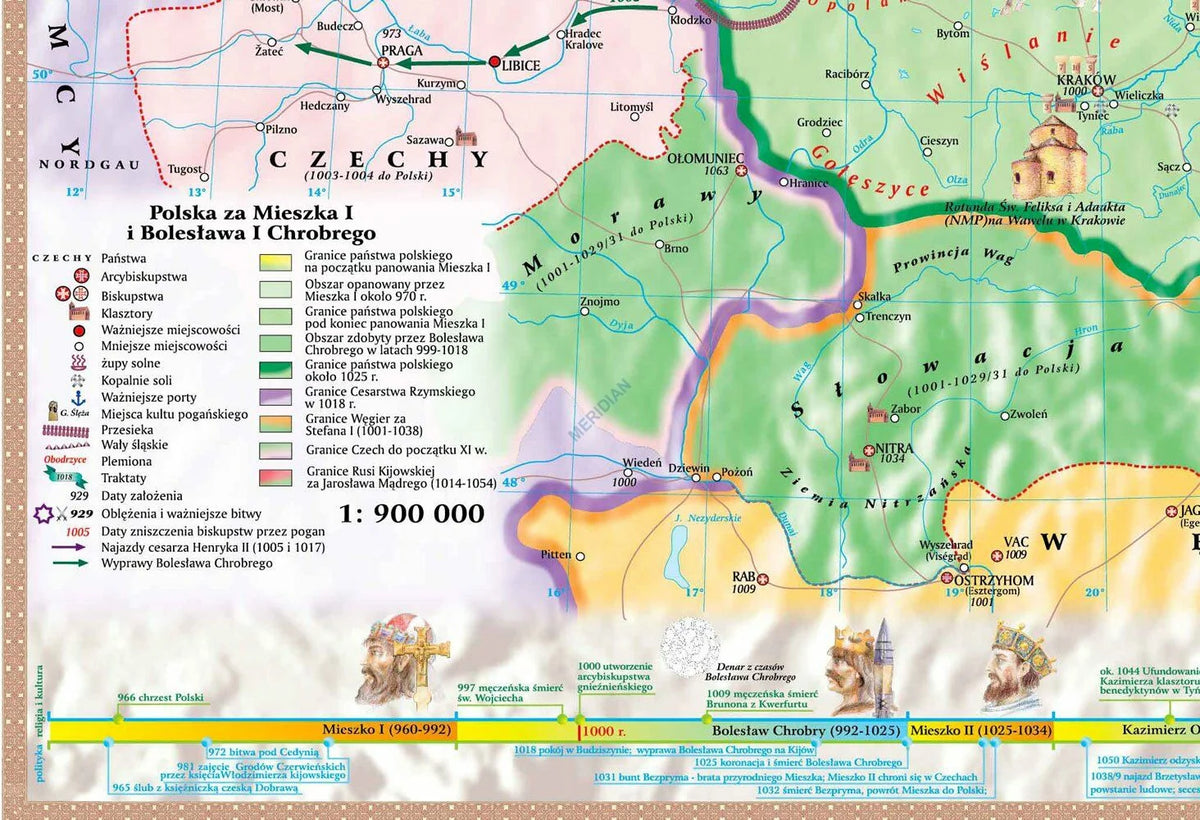 Polska pierwszych Piastów - mapa ścienna - zdjęcie 3